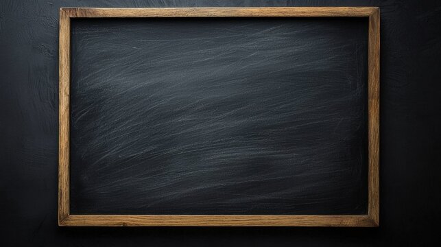 Empty chalkboard with wooden frame for creative use