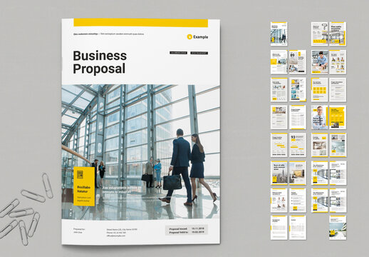 Corporate Business Proposal in Light Colors with Yellow Accents