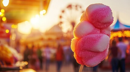 Colorful Cotton Candy at Summer Fair