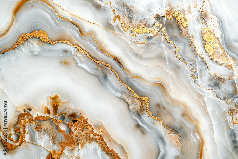 Poster stunning marble wall with a gold and white marble design. the design is intricate and detailed, with