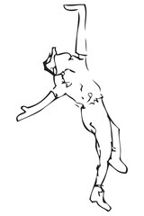 man modern dancer, simple vector sketch illustration