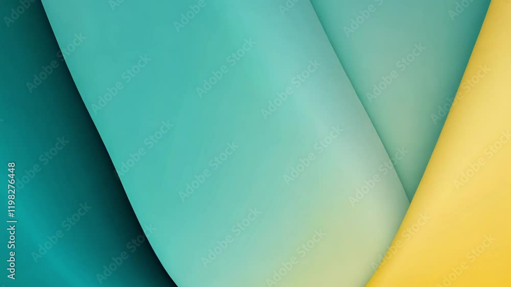 Poster static, ambient light video, slow and expansive teal to yellow angular gradient transition with a ri