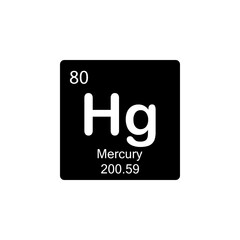 periodic table Mercury glyph icon