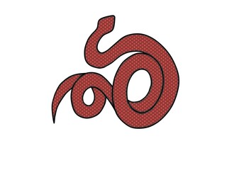 illustration of an background, red snake 