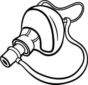 recommend clip art: Black Line Art of a Gas Mask -Vector Illustration