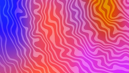  Blue purple orange gradient Colorful wavy lines with a play button, suitable for video streaming service marketing materials or music playlist cover art.
