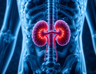 Illustration of human kidney organ 