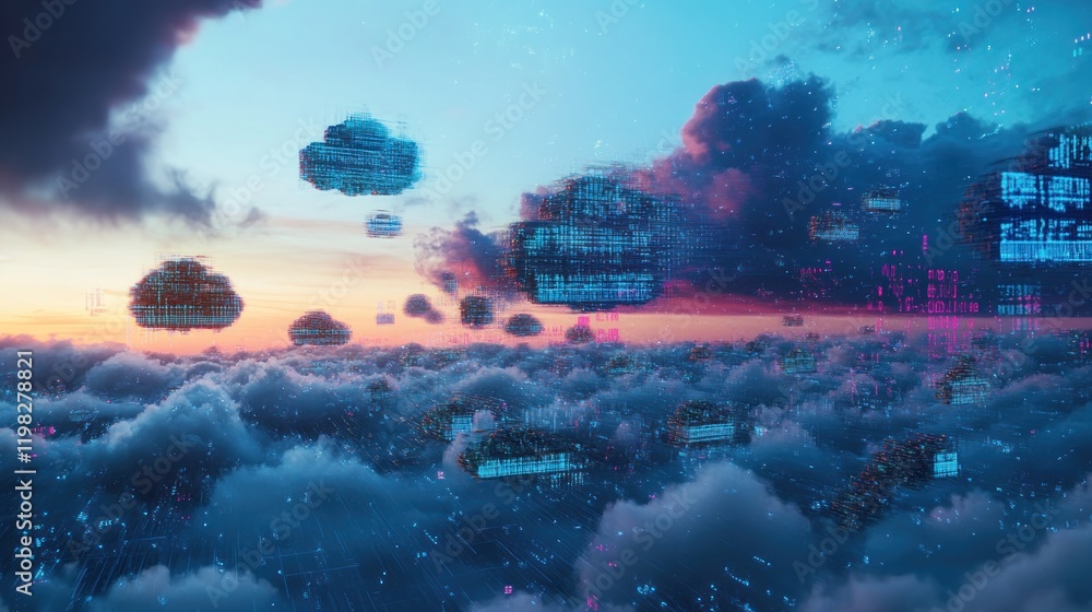 Poster digital cloudscape: a futuristic vision of cloud computing