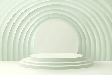 Fototapeta premium Three-Tiered Circular Platform with Concentric Circular Wall