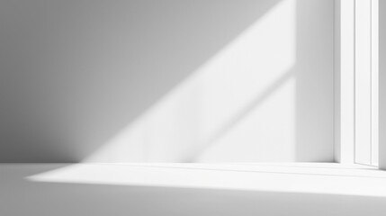 Fototapeta premium Sunlit Minimalist Interior: A Study in Light and Shadow