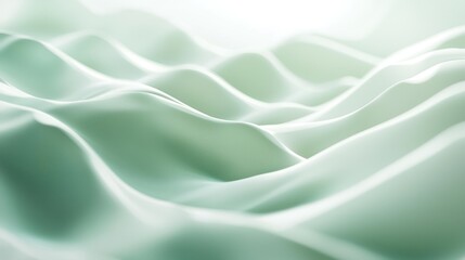 Obraz premium Abstract Mint Green Waves: Serene Texture Background
