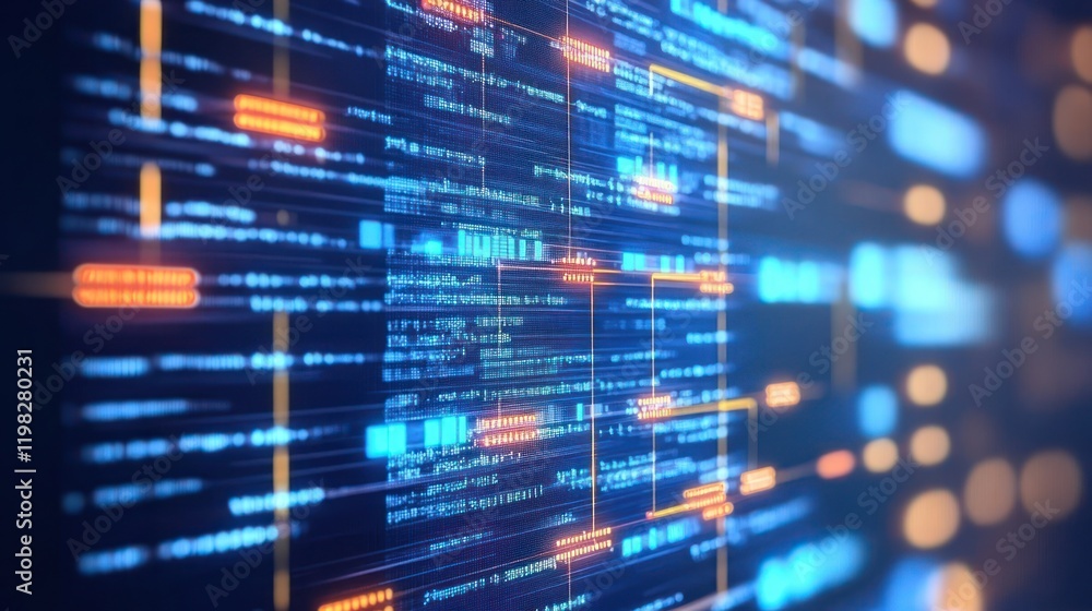 Poster abstract digital data stream: a mesmerizing visualization of digital information flow, showcasing gl