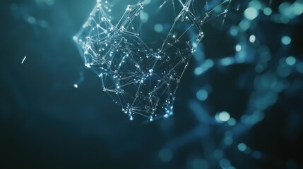 Naklejka premium Abstract Network Visualization: Glowing Nodes and Connections