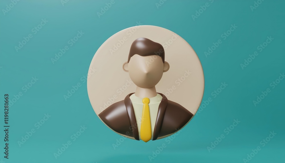 Poster sophisticated 3d profile icon, showcasing intricate detailing in a modern and minimalist object illu