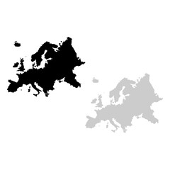 europe map icon vectors illustration