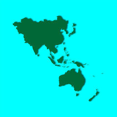 Asia continent map icon vectors illustration