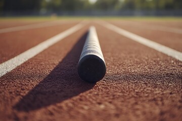 Grip on the Track: Close-up of a Pole Vaulting Pole.