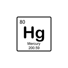 periodic table Mercury line icon