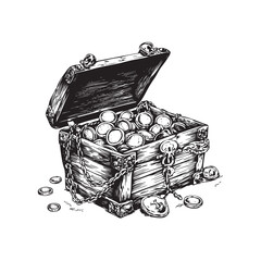 treasure chest with coins