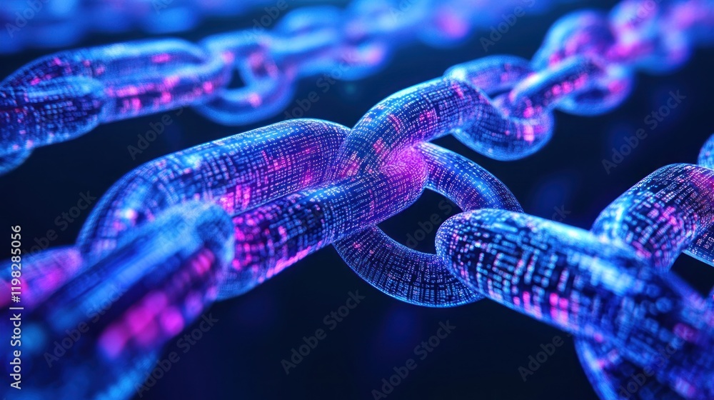 Poster digital chain: blockchain technology visualization
