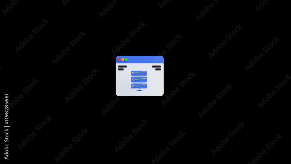 Poster 3d animation of website hosting