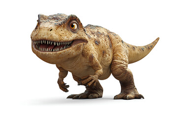 Fototapeta premium A cartoon dinosaur with a friendly expression, showcasing a playful character design.