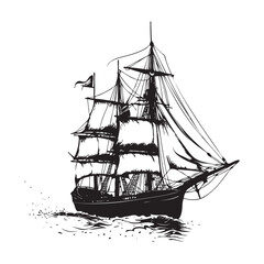 ship on a white