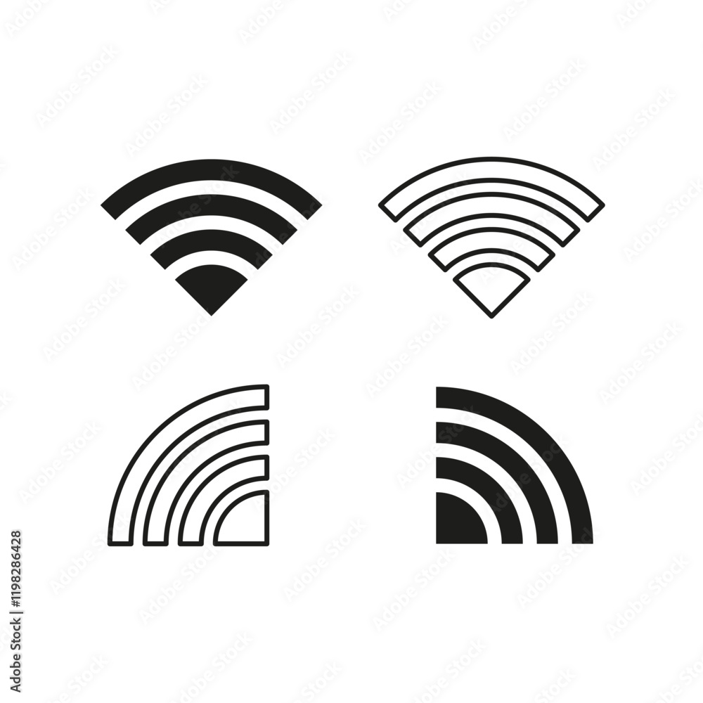 Poster wi fi signal icons. wireless network design. internet connection symbols. vector illustration.