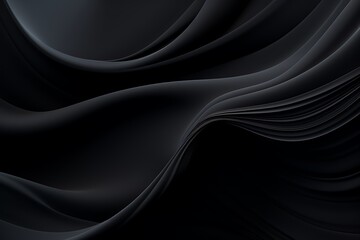 Fototapeta premium Black abstract background with wave shapes