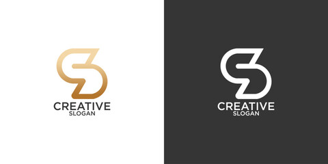 Premium letter S logo design. Luxury abstract geometric logotype. Creative elegant wings vector monogram symbol.
