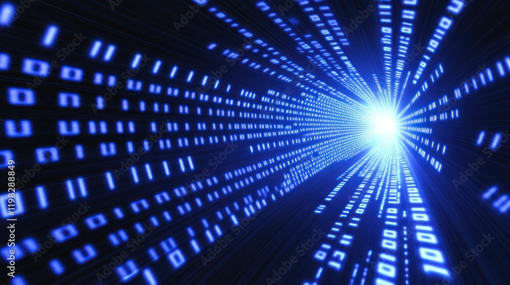 Poster digital tunnel: a journey into the binary world