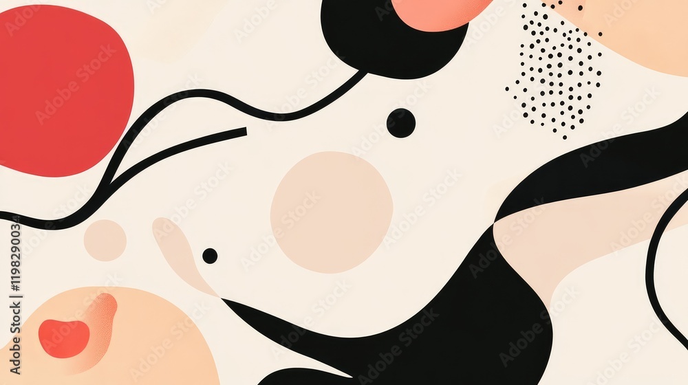 Poster abstract clean design with geometric shapes, flowing patterns, and gradient color highlights.