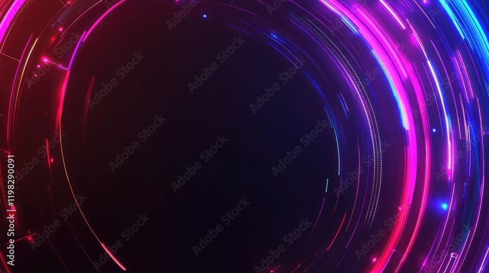 Poster abstract connection network design with glowing lines and dots in a dark futuristic theme, suitable 