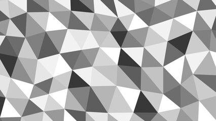 黒と白とグレーのポリゴンの背景イラスト　アスペクト比16：9バージョン　