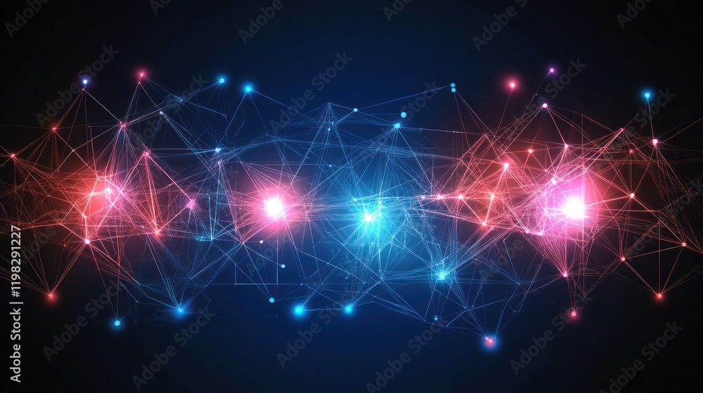 Poster abstract network connection: digital data flow visualization