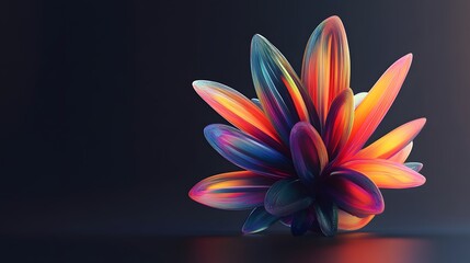Abstract Colorful Flower Digital Art Render