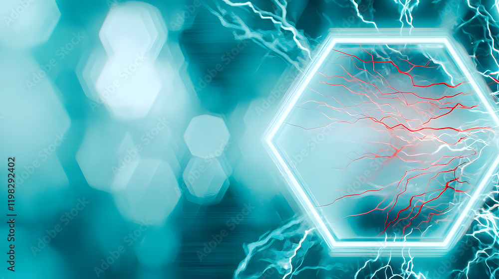Poster dynamic electric pulse patterns abstract digital art futuristic background vibrant colors high-tech 