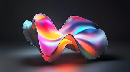 Abstract Colorful Wavy Form Digital Art