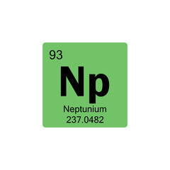 periodic table Neptunium colored icon