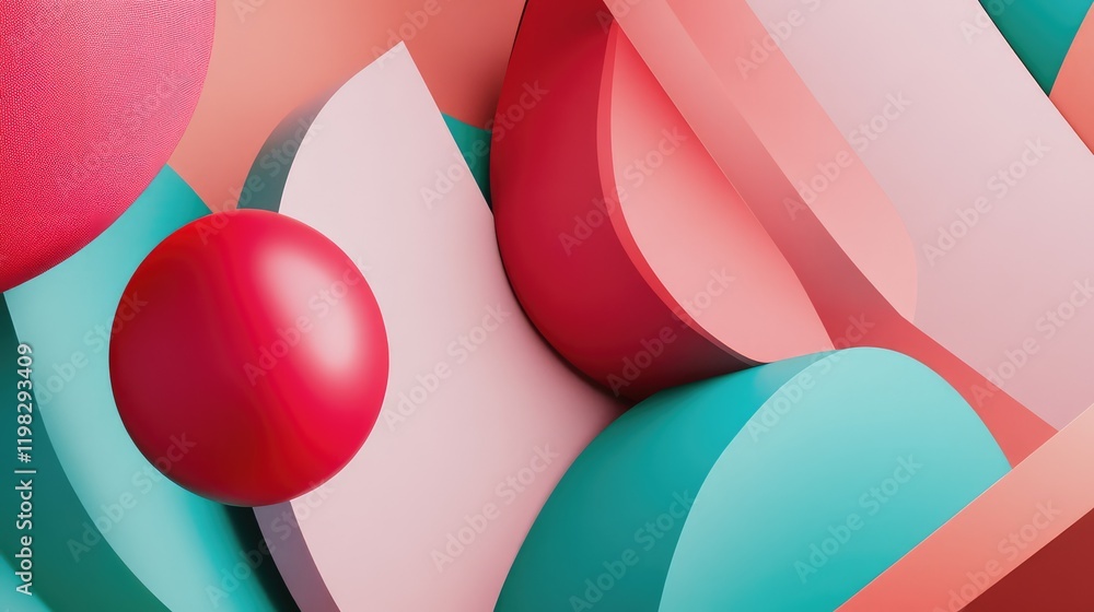 Poster clean digital minimalism featuring bold geometric patterns and soft gradient layers.