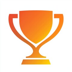 Abstract Orange Gradient Trophy Cup Award Icon Winner Symbol Design