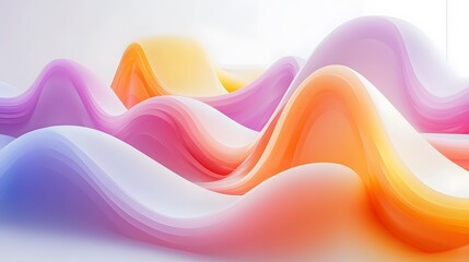 Abstract Pastel Waves Flowing Softly Together