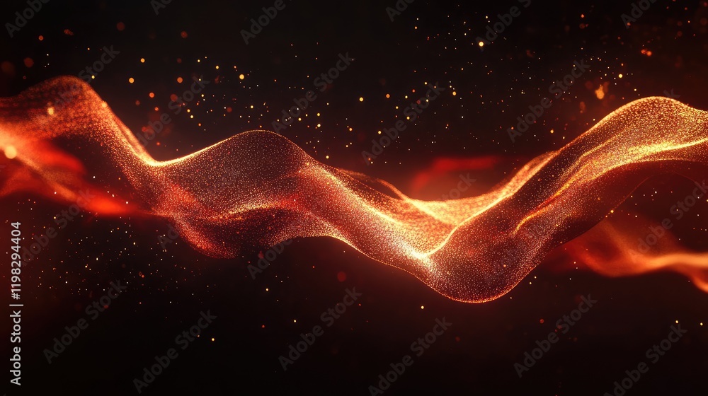 Poster elegant futuristic design with dynamic glowing waveforms and gradient light trails, perfect for digi