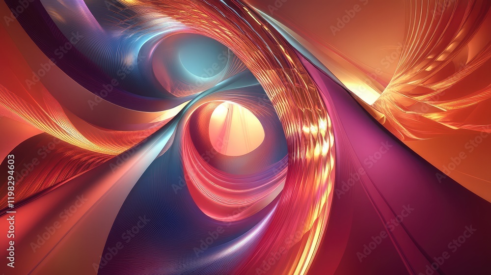 Poster elegant gradient background with dynamic glowing geometric shapes and soft digital patterns.