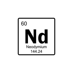 periodic table Neodymium line icon