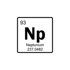 periodic table Neptunium line icon