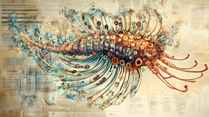 Abstract Artistic Depiction Of A Lionfish Design