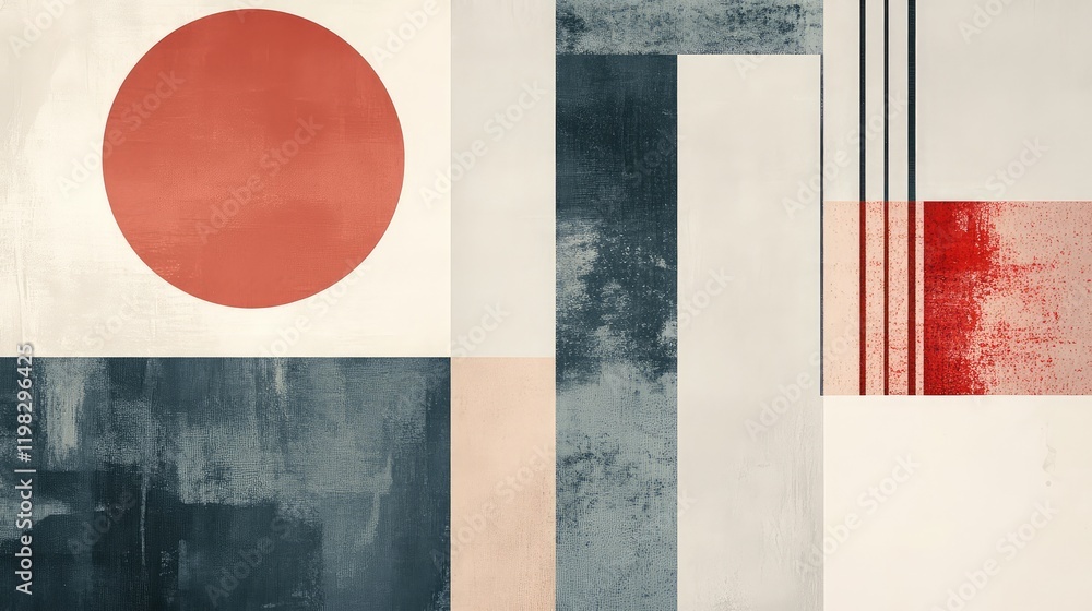 Aufkleber modern abstract layout with structured shapes, thin lines, and a clean neutral background.