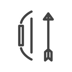 線画スポーツ関連の単品アイコン　弓矢