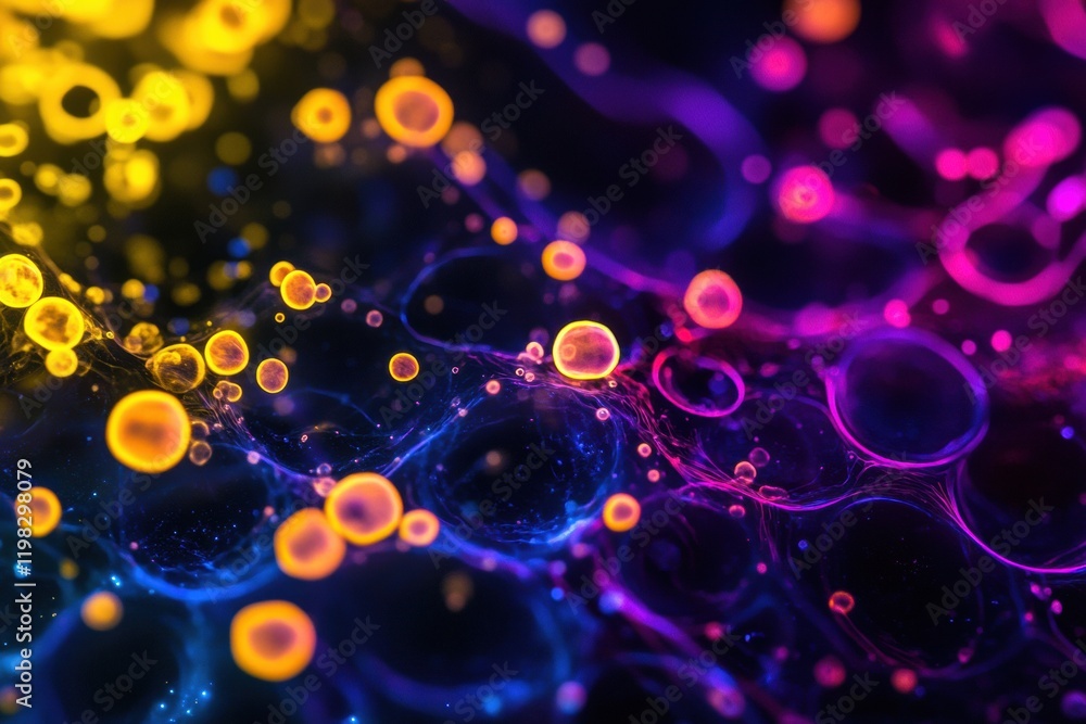 Poster intricate molecular interactions between microbes and bioactive compounds illustrating complex life 